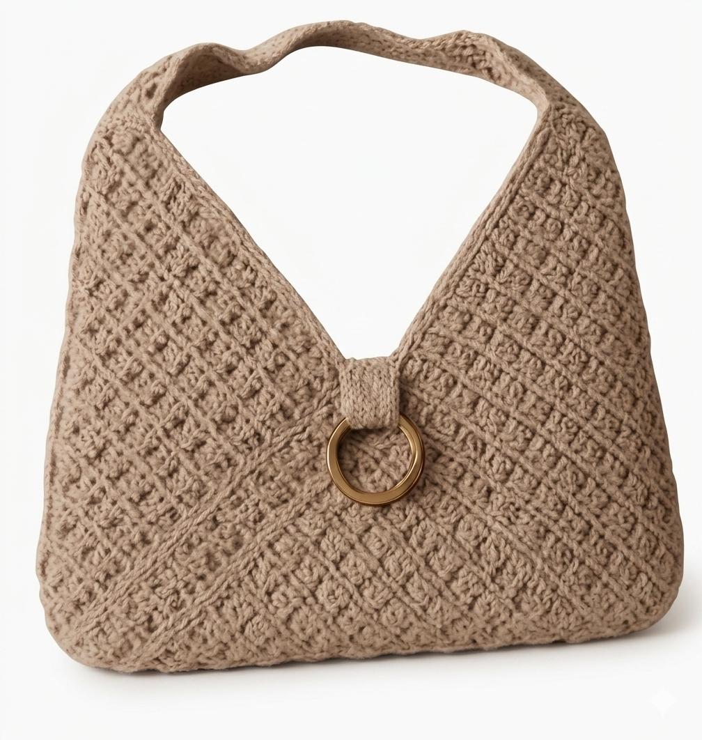 VR-SP - Bolsa de Crochê 08 - (Bege)